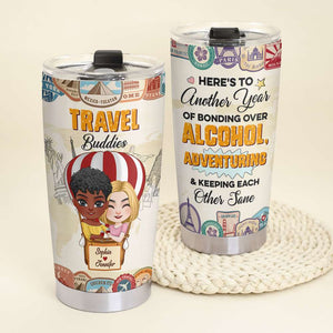 Here Is To Another Year Of Alcohol Personalized Tumbler Cup, Gift For Traveling Friends - Tumbler Cup - GoDuckee