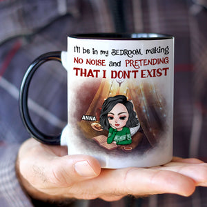 Book Reading Girl Making No Noise And Pretending That I Don't Exist White Mug - Coffee Mug - GoDuckee