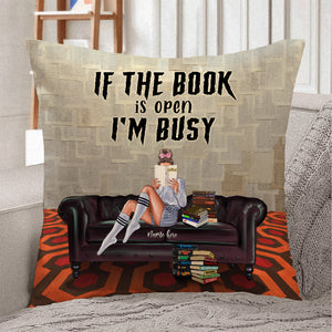 Horror Books If The Book Is Open I'm Busy Custom Pillow - Pillow - GoDuckee