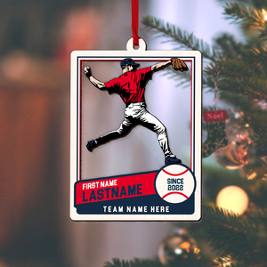Baseball Trading Card Personalized 2 Layered Mix Ornament, Gift for Baseball Players - Ornament - GoDuckee