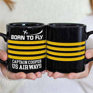 Born To Fly Personalized Pilot Mug, Gift For Pilot - Coffee Mug - GoDuckee