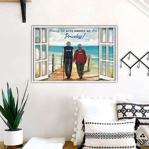 Couple Growing Old With Someone You Love Personalized - Wood Sign - GoDuckee