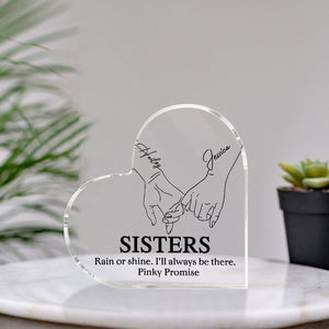 Rain Or Shine, Pinky Promise - Sister Plaque, Personalized Acrylic Plaque - Gift For Friends - Decorative Plaques - GoDuckee