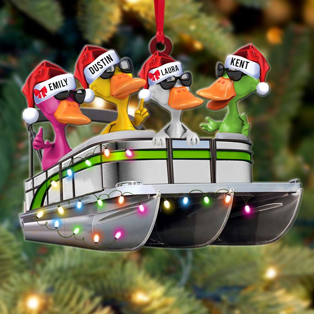 Pontoon Duck Journey Personalized Custom Shape Ornament - Ornament - GoDuckee
