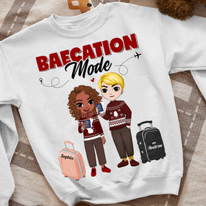 Baecation Mode Couples Travel Sweater, Personalized Couple Shirt - Shirts - GoDuckee