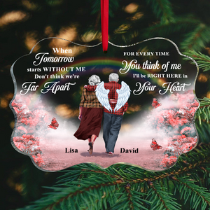 I'll Be Right Here In Your Heart Personalized Heaven Couple Ornament, Gift For Couple - Ornament - GoDuckee