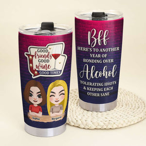 Good Friends Good Wine Good Times, Personalized Tumbler, Gift For Bestie - Tumbler Cup - GoDuckee