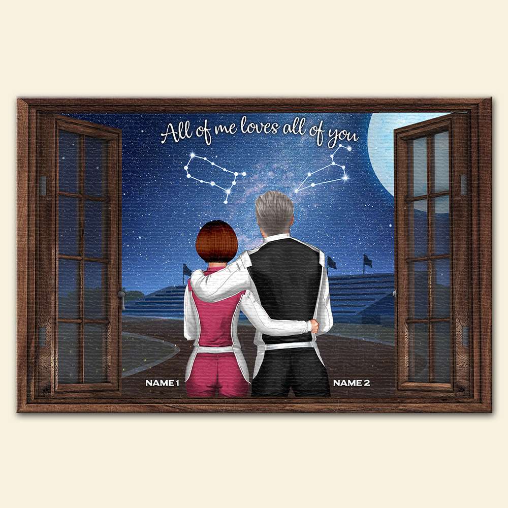 All Of Me Loves All Of You - Personalized Wall Art - Racing Gift For Zodiac Couple - Poster & Canvas - GoDuckee