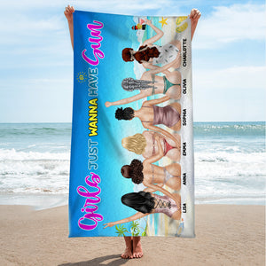 Wanna Have Sun - Personalized Beach Towel - Gifts For Best Friends, Salty Sister, Besties - Beach Towel - GoDuckee