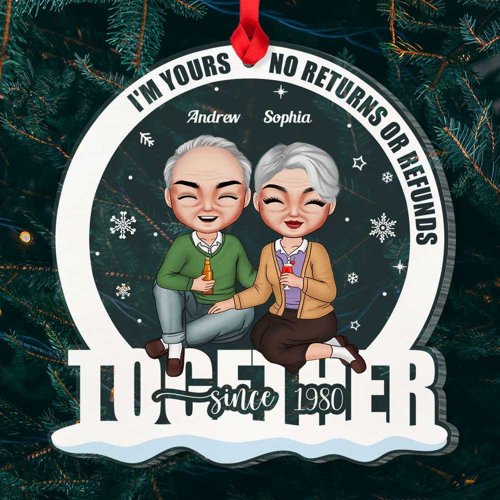 Elder Couple Together Personalized Custom Shape Ornament, Gift For Couple - Ornament - GoDuckee