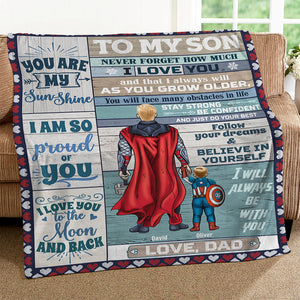 You Are My Sunshine Personalized Super Hero, Gift For Kids - Blanket - GoDuckee