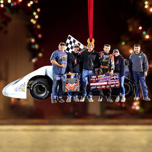 Custom Photo Dirt Track Racing Family Ornament, Christmas Tree Decor, Gift For Racer - Ornament - GoDuckee