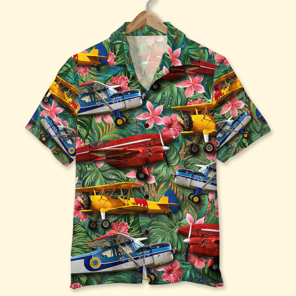 Custom Pilot Photo Hawaiian Shirt, Tropical Pattern - Hawaiian Shirts - GoDuckee