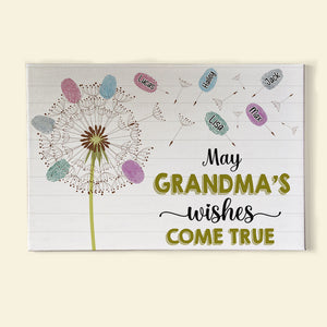 May Grandma's Wishes Come True- Gift For Grandma- Personalized Canvas Print- Fingerprints Dandelion- Mother's Day Canvas Print - Poster & Canvas - GoDuckee