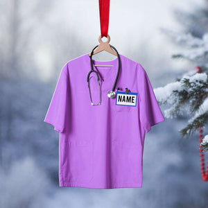 Nurse Scrubs - Personalized Christmas Ornament - Gift for Nurse - Ornament - GoDuckee