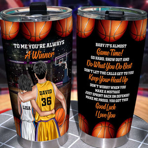 Personalized Basketball Couple Tumbler - To Me You're Always A Winner - Tumbler Cup - GoDuckee