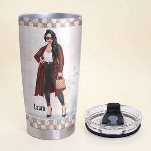 Just A Girl Boss Building Her Empire, Personalized Tumbler for the Boss Girl - Tumbler Cup - GoDuckee