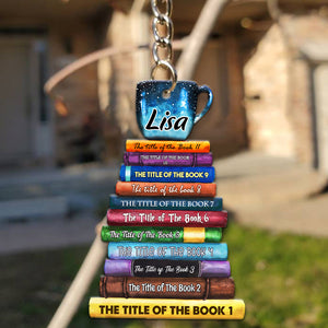 Custom Book Tittle - Personalized Stack Book Keychain - Gift For Book Lovers - Ornament - GoDuckee