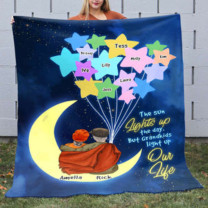 The Sun Lights Up Personalized Blanket, Couple Gift - Blanket - GoDuckee