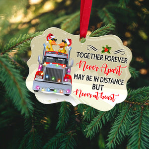 Together Forever Never Apart - Personalized Duck Christmas Ornament - Christmas Gift For Trucker Couple - Ornament - GoDuckee