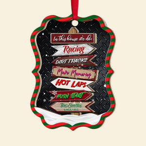 Racing Family With Different Quote Saying, Personalized 2 Layered Mix Ornament, Christmas Gift - Ornament - GoDuckee