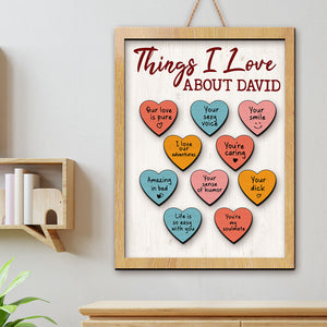 Things I Love About Her Personalized Couple Wood Sign, Gift For Couple - Wood Sign - GoDuckee