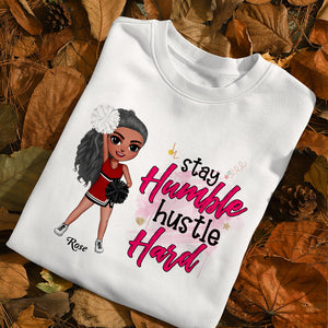 Cheerleading Stay Humble Hustle Hard - Personalized Shirts - Shirts - GoDuckee
