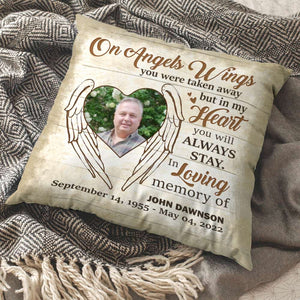 On Angels Wings You Were Taken Away, Heaven Square Pillow Memory Gift - Pillow - GoDuckee