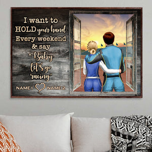 Personalized Racing Couple Poster - Baby Let's Go Racing - Window Frame - Poster & Canvas - GoDuckee