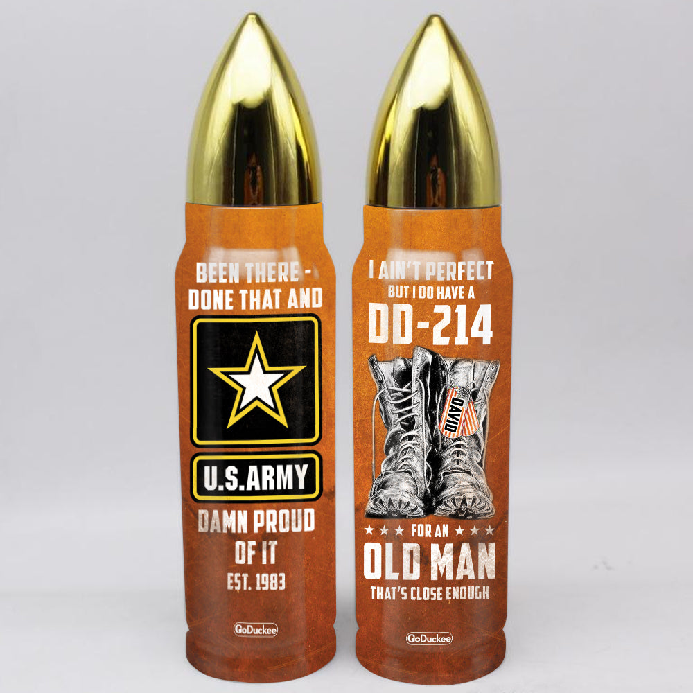 Veteran Bullet Tumbler - Custom Military Unit - I Do Have A DD-214, Military Boots Dogtag - Water Bottles - GoDuckee