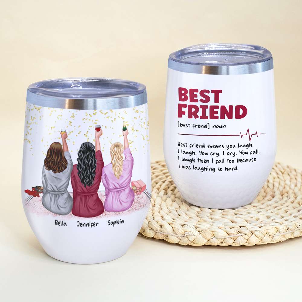 Besties Forever Personalized Drunk Friends Acrylic Tumbler 03NATN05082 -  GoDuckee