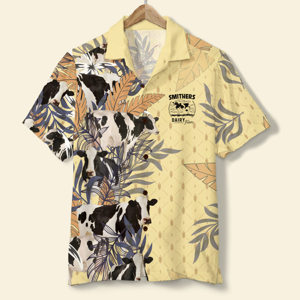 Dairy Farm Personalized Hawaiian Shirt, Gift For Farmer This Summer - Hawaiian Shirts - GoDuckee