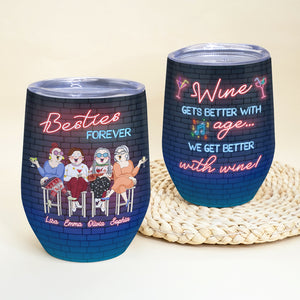 Old Friends Get Better With Wine, Wine Tumbler - Wine Tumbler - GoDuckee