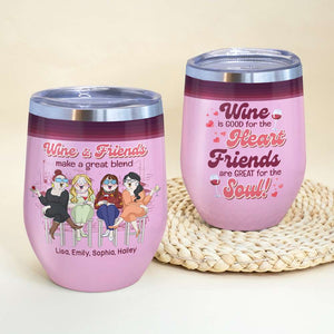 Wine & Friend Make A Great Blend, Personalized Tumbler, Gift For Bestie - Wine Tumbler - GoDuckee