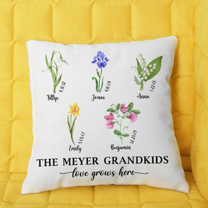 Love Grows Here, Flowers Garden Family Pillow - Pillow - GoDuckee