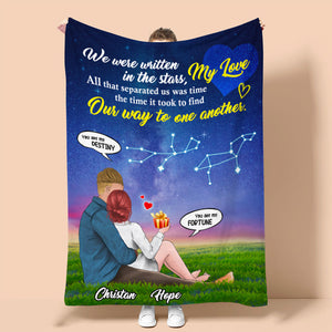 Personalized Zodiac Couple Blanket - Find Our Way To One Another - Blanket - GoDuckee