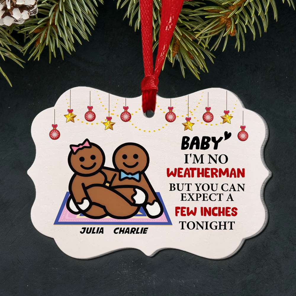 Baby I'm No Weather Man Naughty Couple Medallion Acrylic Ornament - Ornament - GoDuckee