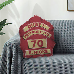 Personalized Firefighter’s Shield Pillow - Custom Name, Name, Color - Pillow - GoDuckee