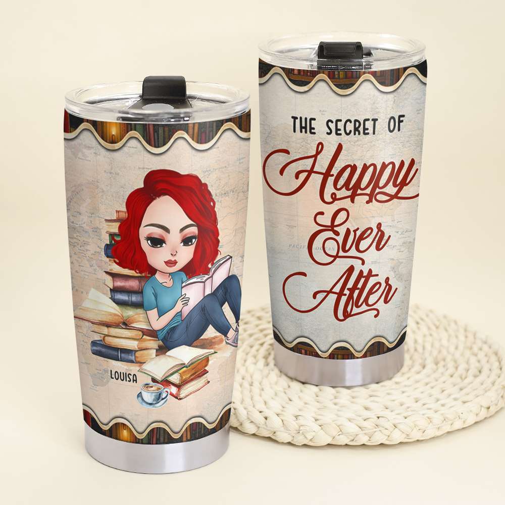 The Secret Of Happy Ever After Personalized Book Tumbler Cup, Gift For Book Lovers - Tumbler Cup - GoDuckee