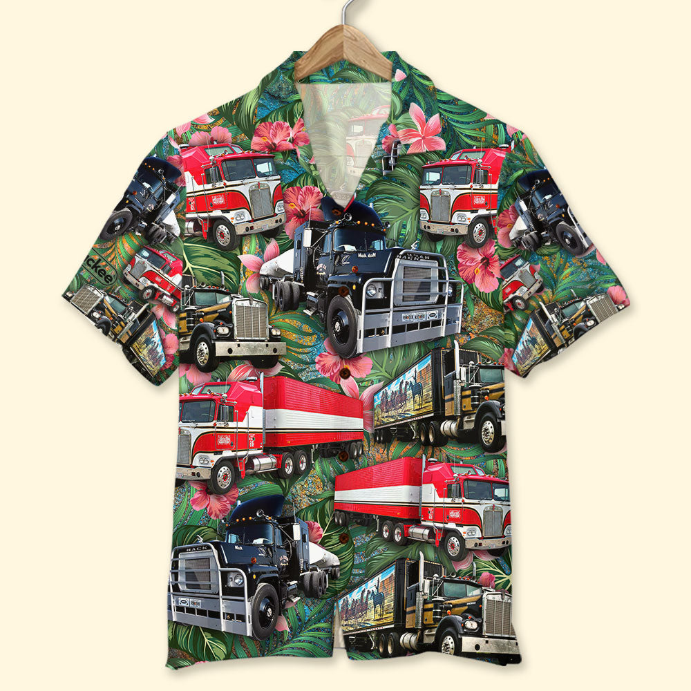 Trucker Hawaiian Shirt, Gift For Trucker Lovers, Tropical Pattern - Hawaiian Shirts - GoDuckee