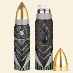 Personalized Hunter Bullet Tumbler - Spoon & Crockpot - Water Bottles - GoDuckee