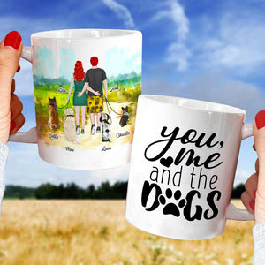You, Me And The Dogs, Personalized Mug, Gift For Dog Lover Couple - Coffee Mug - GoDuckee