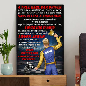 Personalized Racing Racer Poster - A True Race Car Driver - Poster & Canvas - GoDuckee