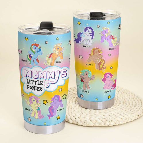 Personalized Unicorn Tumbler - Mom and Grandma Little Ponies - Tumbler Cup - GoDuckee