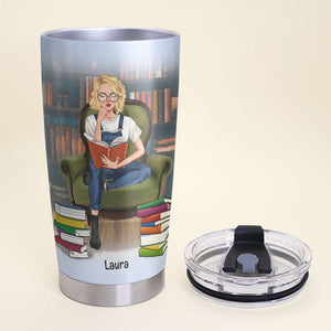Personalized Reading Girl Tumbler - Tumbler Never Underestimate A Woman Who Loves Book - Tumbler Cup - GoDuckee