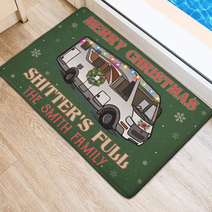 Custom Christmas Camper Doormat - Merry Christmas Shitter's Full - Doormat - GoDuckee