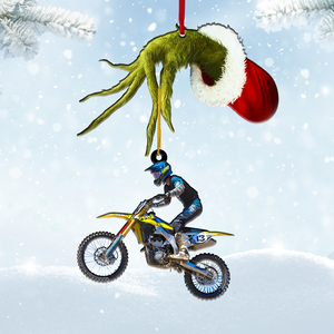 Motocross Special Hand Holding Ornament - Upload Image - Ornament - GoDuckee