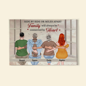Family Will Always Be Connected By Heart - Personalized Family Canvas Print - Gift For Family - Poster & Canvas - GoDuckee