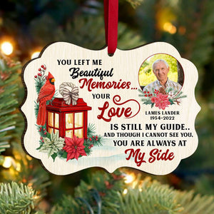 Heaven You Left Me Beautiful Memories, Personalized Medallion Wood Ornament, Memorial Gift - Ornament - GoDuckee