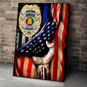 Custom State Seal Police Badge Poster - American Flag - Poster & Canvas - GoDuckee